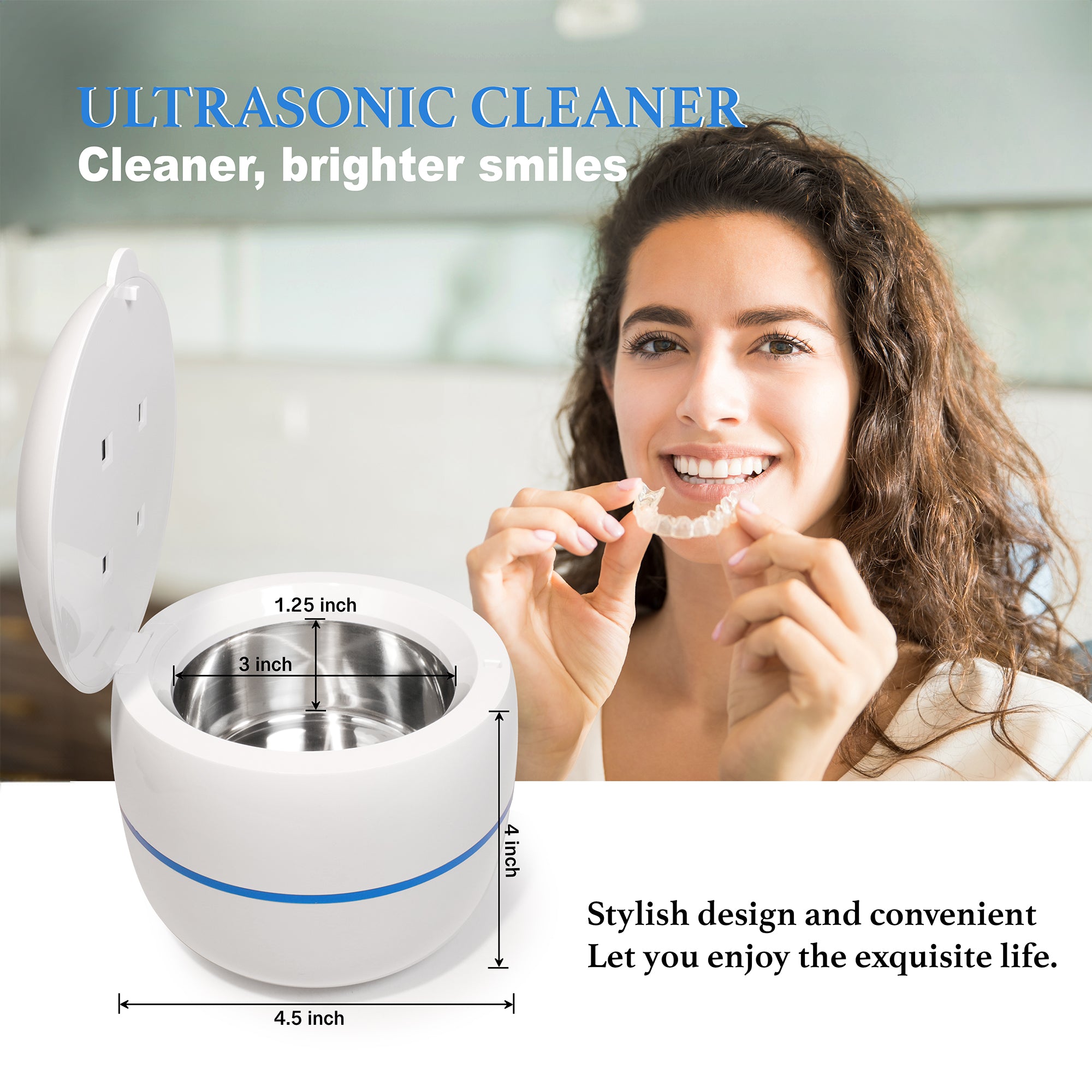2024 Model NuraClean UV Ultrasonic Cleaner for Aligners, Dentures, and Jewelrys & more